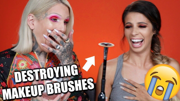 DESTROYING MAKEUP BRUSHS WITH THIS MACHINE OMG... W. JEFFREE STAR